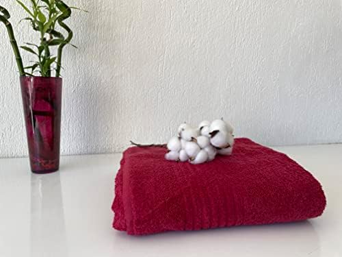 בונפרלה מגבות טורקיות כותנה למלון אמבטיה וספא, מגבות רחצה גדולות, סדין אמבטיה רכה וסופגת, אדום