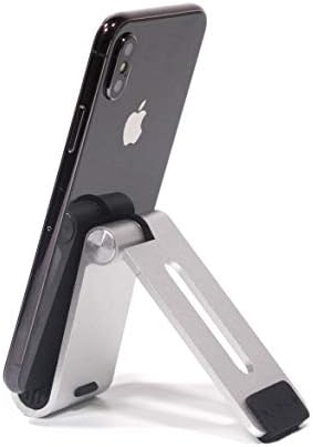 מחזיק מעמד טלפון סלולרי קטן אלומיניום - מחזיק טלפון נייד לחלוטין - עמדת שולחן עבודה מתכווננת לאייפון 12 Pro