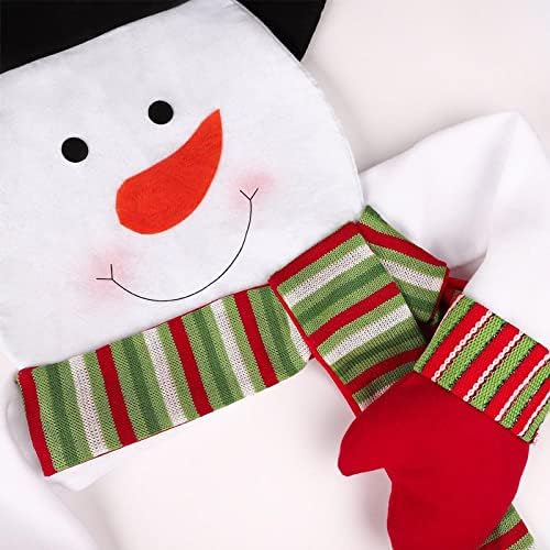 חידוש רב -צבעוני פוליאסטר שלג עץ חג המולד טופר עם כובע עליון הצעיף חיבוק 1.57 קישוטי מסיבה לבנים