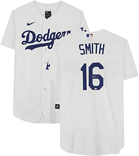 וויל סמית 'לוס אנג'לס דודג'רס חתימה על נייקי נייקי ג'רזי אותנטי - גופיות MLB עם חתימה