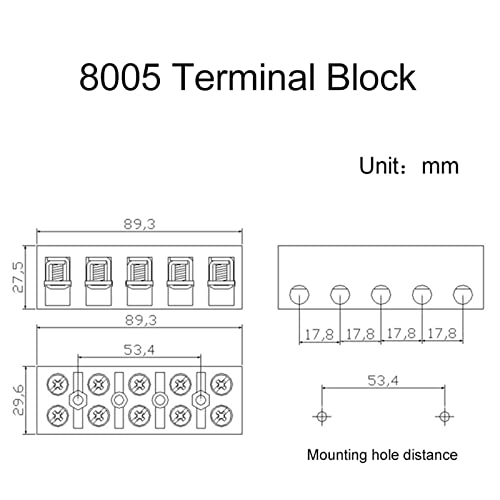מסוף בלוקים קבוע סוג בסיס חיבור מסופים עם ברגים מחבר צלחת 8005 80 א / 5 יחידות 10 יחידות
