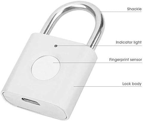 LJHOKD מנעול דלת אלקטרונית מנעול חכם מיני מנעול טביעות אצבע חכם USB מנעול אבטחה נטען לארון מזוודות תרמיל