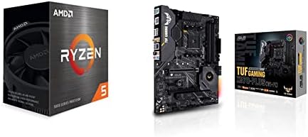 AMD Ryzen ™ 5 5600 6 ליבות, מעבד שולחן עבודה ללא נעילה של 12-Thread עם Cooler Stealth Cooler & ASUS AM4 TUF משחק X570-PLUS