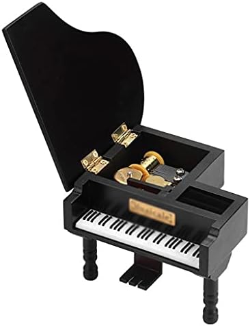 Yfqhdd קופסת מוסיקה מיוערת קופסת פסנתר פסנתר קופסת מוסיקה פסנתר בצורת פסנתר עם מתנת יום הולדת של שרפרף קטן לחבר