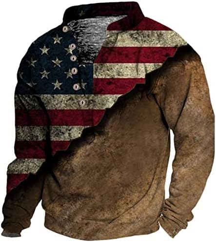 BMISEGM חולצות טריקו לגברים בקיץ גברים עצמאות אופנה יום אישיות דגל דגל כפתורים מודפסים צווארון T חולצות T גדולות עבור