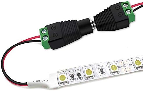 Guy-Tech 10 זוגות ≠ 5.5 ממ x 2.1 ממ） 12V 5A DC תקע חשמל תקע חשמל זכר ונקבה תקע חבית מתאם ， לרצועת אור LED של