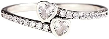 2023 חדש נשים תכשיטי אלגנטי חן אהבת טבעת מסיבת מתכוונן קריסטל טבעת