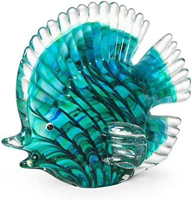 פס זכוכית בעבודת יד לונגווין פסלת דגים טרופית זכוכית יד מפוצצת ים חיה פסלון בית שולחני שולחן קישוטים קישוטים