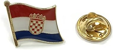 A-one קרואטיה דגל מתכת פין דש + טלאי דגל דגל דגל איחוד האירופי, רקמה אחידה של הצבא, תיקון עורות חמות, טלאי טקטי תלת-ממדי