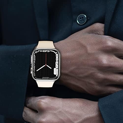 אורזרו תואם לסדרת Apple Watch 8 41 ממ, סדרה 7 מארז מגן מסך 41 ממ, TPU גביש TPU צלול גוף מלא כיסוי מגן עמיד בפני זעזוע