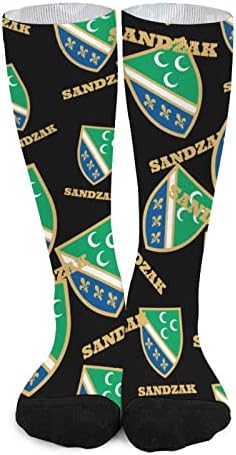 דגל Sandzak מודפס צבע תואם גרביים אתלטיות ברך גבוהה לנשים גברים