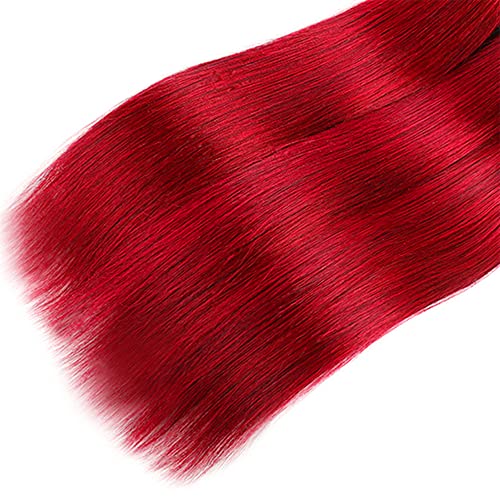 ישר 3 חבילות אדום שיער טבעי חבילות 20 22 24 אינץ לא מעובד בתולה ישר שיער טבעי 3 חבילות לארוג הרחבות שחור כדי