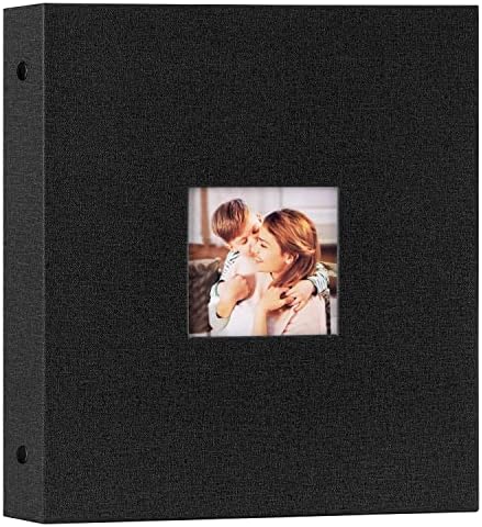אלבום תמונות LANPN 11x14, פשתן כיסוי קשה חומצה שקופית החלקה בחלקה באלבומי תמונות שרוולים מחזיקים 50 עומס עליון אנכי
