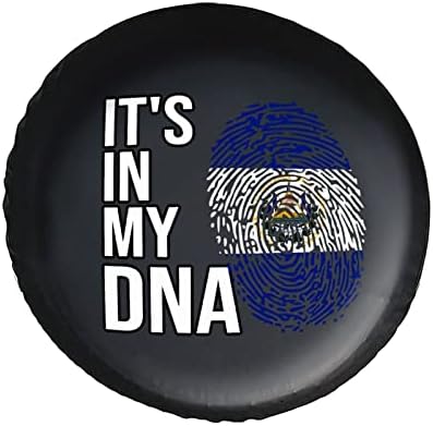 זה ב- DNA שלי אל סלבדור דגל פו עור גלגל עור מגן לכיסוי צמיג חילוף מודפס בכושר אוניברסלי 14 15 16 17 אינץ 'למשאית