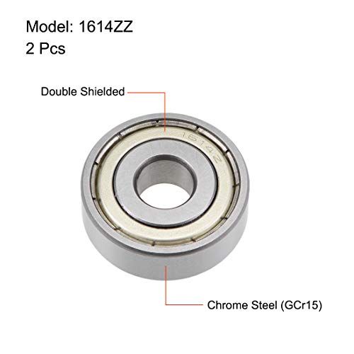 UXCell 1614ZZ נושאת כדור חריץ עמוק 3/8 אינץ '1-1/8 אינץ '/8 אינץ