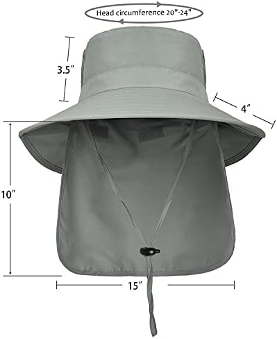 כובע שמש של קטלוניה לגברים, כובע שוליים רחב חיצוני עם כיסוי דש צוואר לדיג גינון ספארי