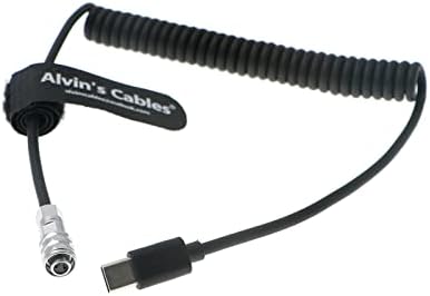 הכבלים של אלווין BMPCC 4K 6K TRIGGER כבל חשמל כבל USB C Type-C PD ל- WEIPU SF61B/S2 2 כבל מפותל PIN עבור מצלמת קולנוע כיס