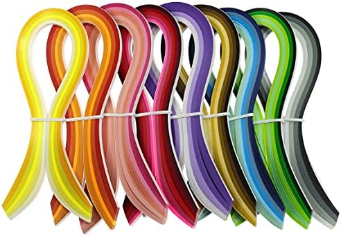 ZORFETER 9 מגדיר רצועות נייר רב-צבעוניות רצועות רצועות 900 רצועות 42 צבעים, רוחב 5 ממ, אורך 15