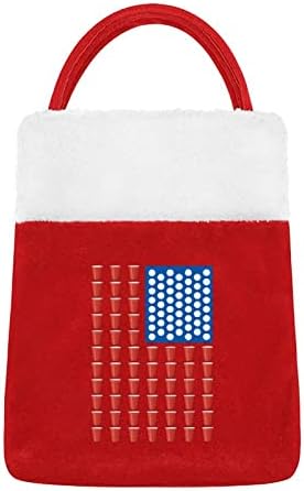 תיקי דגל אמריקאים של בירה פונג לשנה השנה החדשה שקית חג המולד לחג המסיבות לחג קישוט