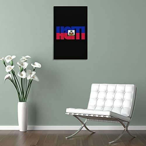 דגל של האיטי ציור מודפס קיר אמנות יצירות אמנות מודרניות תמונה תלויה אנכית לקישוט הבית בחדר השינה