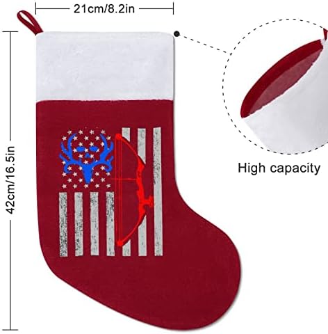 ציד קשת אמריקאי דגל ארהב דגל חג המולד גרבי גרב תלויים לעץ עץ חג המולד תפאורה ביתית של חג
