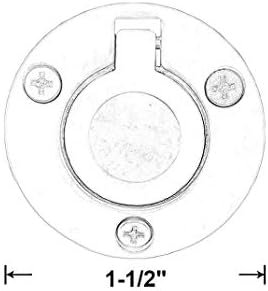 משיכת טבעת סומק פליז מוצקה של QCAA, 36.5 x45 ממ, שחור מט, 1 חבילה