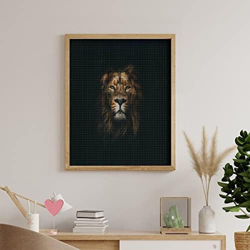 חיות חיות אריה אריה קיטור ציור אמנות תמונות DIY מקדחה מלאה אביזרים ביתיים מתנה למבוגרים לעיצוב קיר ביתי 16 x20
