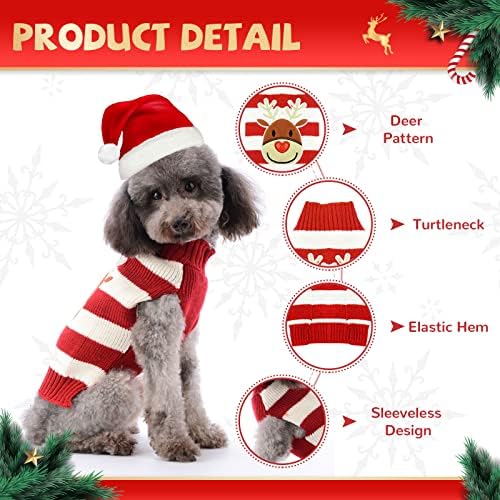 סוודר חג המולד של Hrttsy כלב אייל אייל חמוד חג המולד כלב סוודרים חגיגיים חגיגי מחמד מזג אוויר קר תלבושת סכינים סריגים חמים