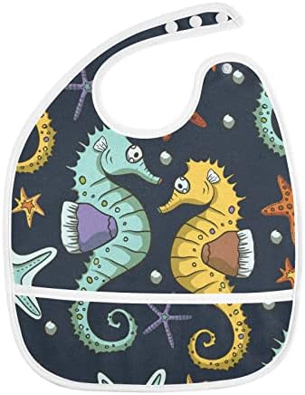 Emelivor Seahorse Seawfish Bibs Baby Baby for Boary Boy Heding Bibs Bibs Attrent Dible For For Ething Boys האכילה בנות