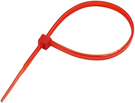Baomain פלסטיק ניילון רוכסן קשרים נעילה עצמית 8 אינץ 'אדום 2.5 ממ 3x200 חבילה של 100