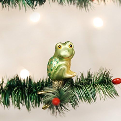 עולם ישן חג מולד עץ אדום עיניים צפרדע זכוכית מפוצצת לעץ חג המולד