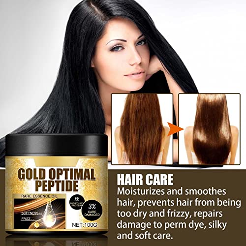 זהב פפטיד שיער שיער עמוק מרכך קרטין שיער קרטין פגום שיער רך שיער קרקפת עבור יבש פגום שיער וצמיחה שיער טיפול עוגת שיער
