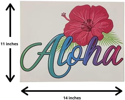 אלוהה עיצובים - אלוהה הוואי 11 איקס 14 ציור אמנות קיר בד מוכן לתלייה עיצוב קיר מודרני עם צבעים בחדות גבוהה, אוחנה