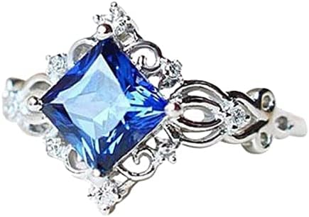 טבעות לנשים 2023 יום הולדת מתנות מתנת יהלומי טבעת צורת כחול טבעת טבעת טבעת טבעת יהלום כיכר יהלומים גדול