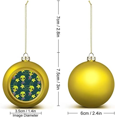 כוכבי חייזרים כדור חג מולד קישוטי תלייה אטומים לקישוטי מסיבת עץ חג המולד 2 יחידות