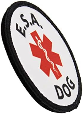 MONDO תמיכה רגשית רפואית טלאי בעלי חיים, 2.5 אינץ ' - ESA Working Dog תווית רקומה לרתמות, אפודים
