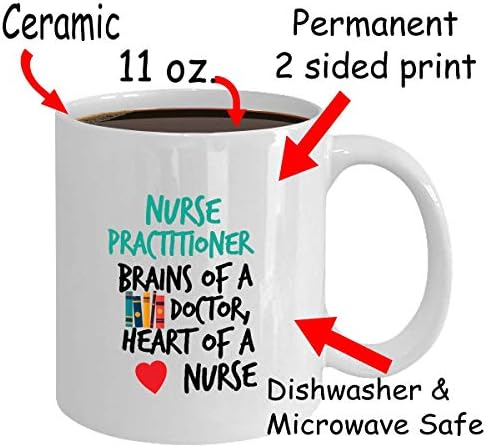 אחות רופא מוח של רופא, לב של אחות גרפי ספל קפה 11 עוז לבן קרמיקה