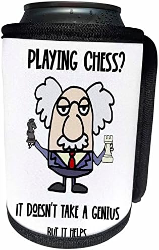 3 דרוז מצחיק אלברט איינשטיין משחק גאון משחק שחמט. - יכול לעטוף בקבוקים קירור יותר