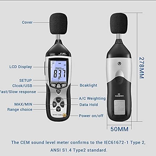 טווח zyzmh 30-130 dB רמת צליל מד רעש בדיקת עוצמת נפח עם מקליט הקול של ממשק ה- USB