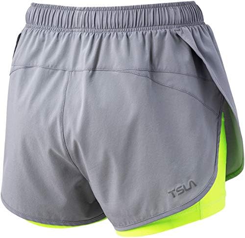 מכנסיים קצרים של TSLA לנשים, מכנסי אימון ספורט פעילים בכושר יבש, פעילות גופנית כושר אתלטית עם כיסים