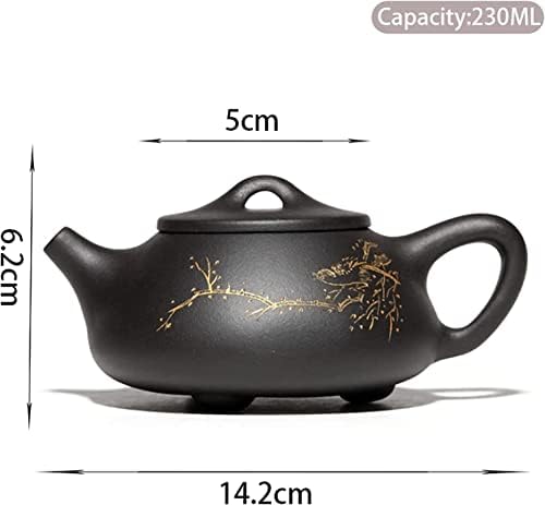 קומקום טה 230 מל חרס סגול קומקום תאי סיר תה בעבודת יד.