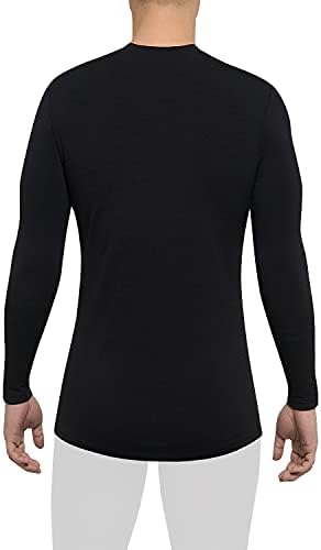 גלי תרמו שכבת בסיס צמר מרינו ארקטי גברים-חולצות תרמיות לגברים שרוול ארוך צוואר צוות - תחתונים חמים במיוחד 265 גרם יבשים