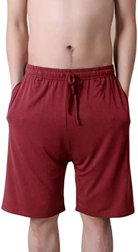 מכנסיים קצרים של פיג'מה של גברים נוחות מכנסי שינה קצרים מכנסיים קצרים סופר רכים עם כיסים