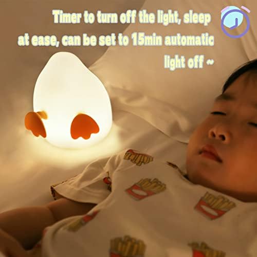 לילה אור לילדים - חמוד הברווזון לילה אור רך סיליקון משתלת אור עבור ילד סטירה בקרת מתג נטענת עיתוי פונקצית