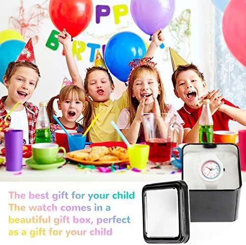 שעון אנלוגי לילדים ג 'ובוס רצועת סיליקון עמידה למים 50 מ' לילדים בני 5-12 בנות זמן ללמד שעוני קוורץ, מתנות לילדים