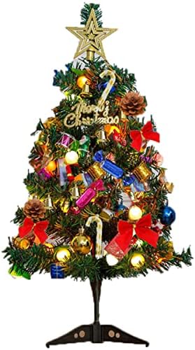 20 עץ חג המולד מיני, עץ חג המולד מיני מלאכותי עם אורות, עץ חג המולד של שולחן השולחן עם קופסאות מתנה של Teerecones