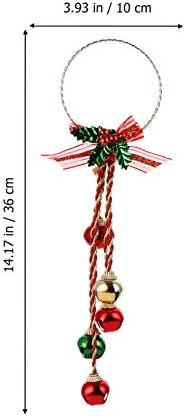 ABAODAM 2 PCS עדין תלוי אח קשת קשת מלאכה ג'ינגל חג המולד לפרח טבעת עם קישוטים