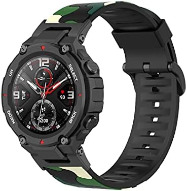 Ipartsonline Silicone Sport Watch Band תואם ל- Amazfit T-Rex Smartwatch, גומי CAMO/הסוואה להקות רצועות שעון לנשים