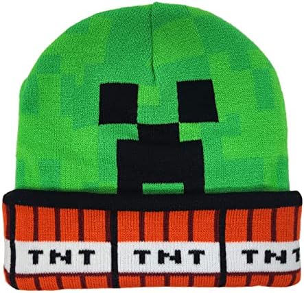 מטפס Minecraft חוסם כובע כפה לבנים ירוק אדום