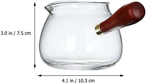ידית צדדית סיר זכוכית בורוסיליקט זכוכית קומקום עץ ידית תה יצרנית תה פו תה כוסות יפניות מתקן 350 מל